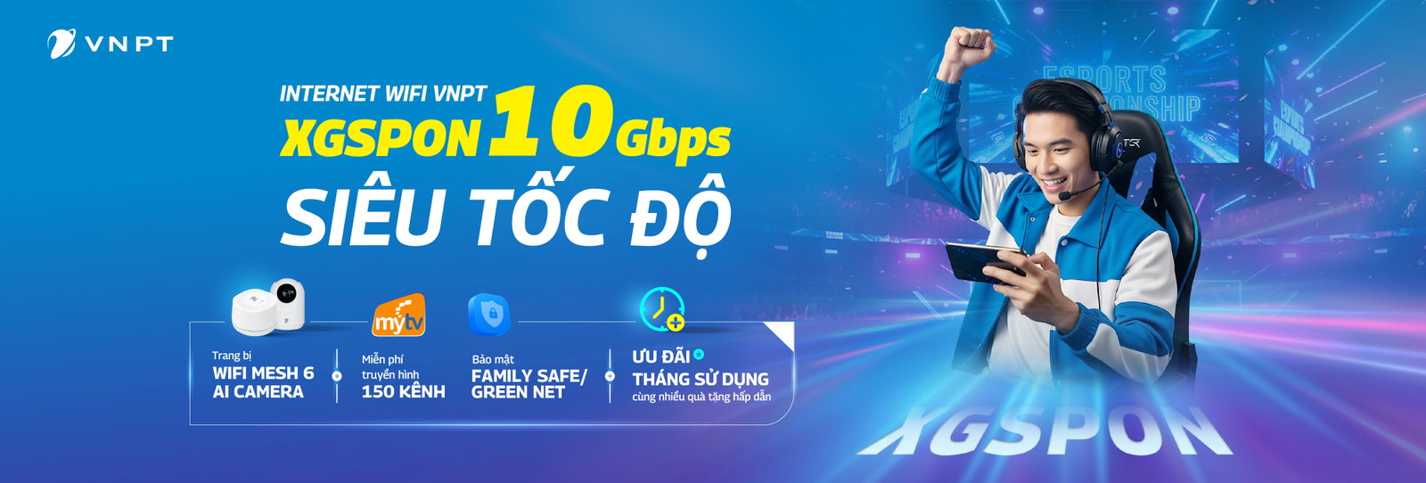 VNPT XGSPON 10Gbps siêu tốc độ